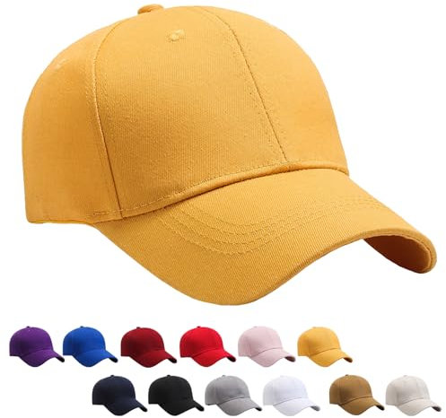 YOUYIKE Baseball Unisex Adulto, One Size 100% Cotone, Regolabile Cappellino da Baseball, Cappellino Uomo con Visiera, Cotone Hip Hop cap, per Donna Uomo, Pesca, Tennis, Corsa