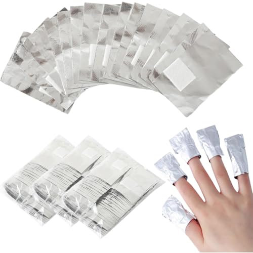 300Pcs Nail Foils Soak Off, Nail Polish Remover with Cotton Pad, Non Acetone for Home