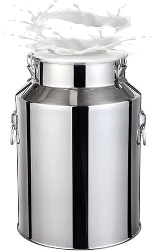 Stainless Steel Milk Can Jug -5L-88L Stainless Steel Milk Bucket Churn Canister Wine Pail Bucket Bottle Transport Tank,Nofaucet-7L