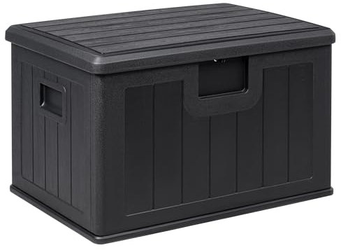 Baúl exterior almacenaje de resina impermeable multiusos 205L | Arcón de jardín resistente a la intemperie | Almacenamiento de cojines, herramientas o juguetes | Cofre organizador con tapa y asas