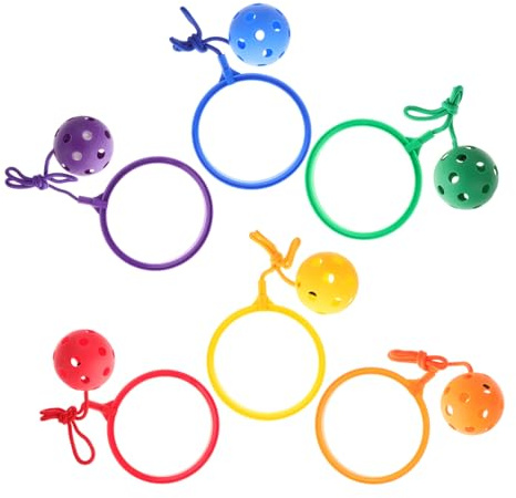 Balacoo 6 pièces Jeu de Balle à Cheville Sautante de Fitness pour Garçon Fille Corde Rotative pour Sauter et Physique
