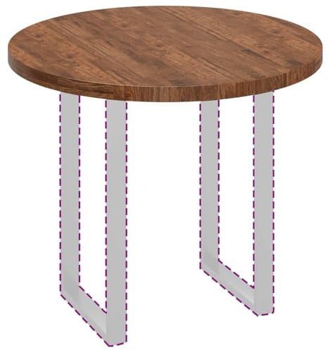 vidaXL Table Top Light Brown Ø 90 x 4 cm Solid Oak Wood, Modern Round Rustic Oak Table Top, Reversible Design, Stylish Dining Surface, Functional Indoor Furniture for Living Room