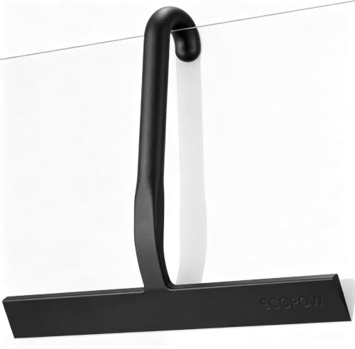 Doccia Squeegee, finestra vetro Squeegee, Silicone doccia schermo tergicristallino per bagno doccia porta pavimento parete auto vetro pulitore strumento, gancio design, 25cm, nero