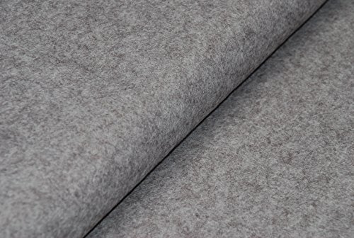 Handicraft Wool/Viscose Felt Fabric Material - Marl Grey V1, 1/2Mtr 90cm x 50cm