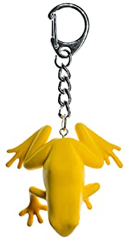 Miniblings Grenouille Porte-clé Porte-clés de 50 mm en Caoutchouc Jaune - Bijoux à la Mode Main I I Pendentif Trousseau de clés Porte-Clef