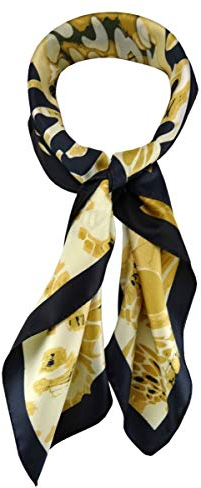 TigerTie Damen Nickituch Halstuch in gold beige braun grau gemustert - Größe 60 x 60 cm