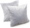 MALIKA Set 2er Kissenbezug Cashmer Touch Fleece Kissenhlle Sofakissen Kopfkissenbezug Kissenbezug Couchkissen, Gre:2X 40x40 cm Kissen, Designe:Silber