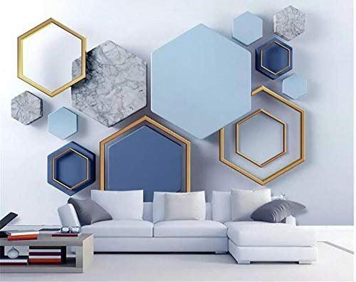 Papier peint intissé - Décoration Murale XXL photo moderne minimaliste triangle de marbre géométrique triangle TV fond mur s pour le salon 3D Papier Peint Photo Mural