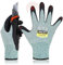 DEX FIT Gants de Travail Cru553 Résistants aux Coupures Niveau 5, Adaptation 3D Confortable Extensible, Agrippants Nitrile Durable, Smart Touch, Fins Légers, Lavables, Vert 8 (M) 1 Paire