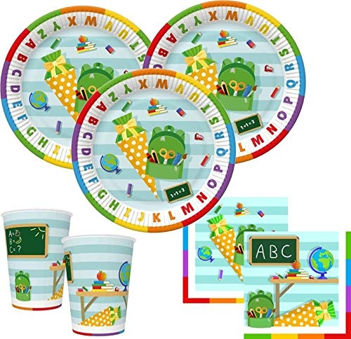 60 Teile Schulanfang 1. Schultag ABC Party Deko Set 20 Personen