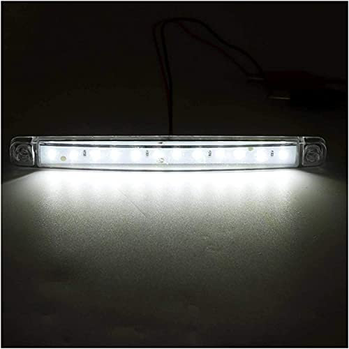 Seitenmarkierungsleuchten, 10 Stück Side Marker Lights Auto-Markierungsleuchten Autoseiten-Anzeigelampen 12SMD LED Vordere Heckleuchte Positionsleuchten 24V für Auto-Wohnmobil-LKW-LKW (Weiß)