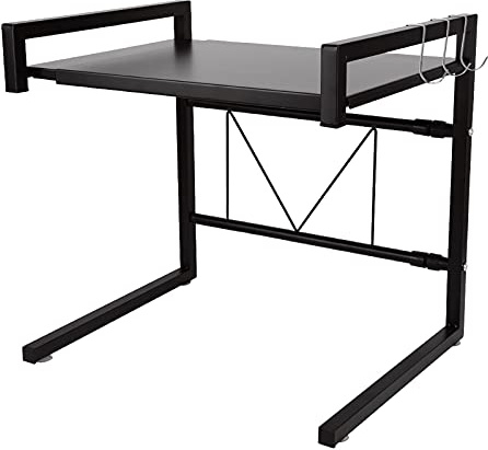 JOSHE étagère Micro Onde, Support Micro Onde, Longueur réglable (40-65cm), Acier au Carbone de Haute qualité, Charge maximale 25KG, avec 3 Crochets (CW286323_01)
