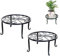 WDDQ Support Pot Fleur en Fer Forgé, 2 Pièces Rond Porte-Plante Fer, Art Pot de Fleur Stand, Metal Art Plant Stand, Résistant Rouille Porte-Pots Fleur, Convient pour I'intérieur et L'extérieur (Noir)