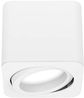 TEVEA Premium Deckenleuchte Aufbauspot Flach | Led Modul IP44 230V 5W austauschbar | Deckenspot auch fürs Bad (Weiss - Warmweiss)