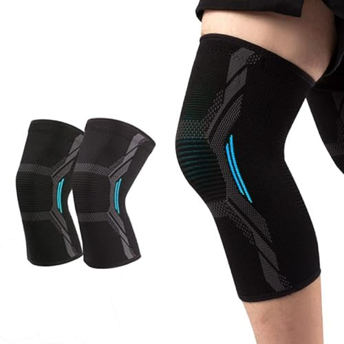 MILAIUN Kniebandage für Männer/Damen 2er set, Knee Support zur Linderung Arthrose, Kompression Kniestütze für Meniskus, Knieschiene für Meniskus, Sport, Laufen(M, Schwarz Blau)