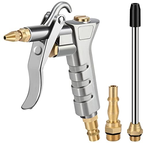 Druckluftpistole Ausblaspistole Luftdruckpistole Pressluftpistole für 1/4 BSP Luftpistole für Kompressor mit 2 Düsen europäischer Stil Schnellkupplung Druckluft