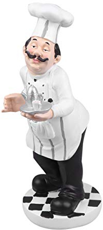 HOMSFOU Dekofigur Küche Kitchen Land Skulpturen Harz für Theke Holding Chef Bäckerei Tisch Europäisch Restaurant Küche Arbeitsplatte Cake Cook Formano Frosch Dekorative Figuren Für Kitchen