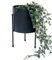 DanDiBo Blumenhocker mit Topf Metall Schwarz 32 cm Blumenständer 96261 Blumensäule Modern Pflanzenständer Pflanzenhocker