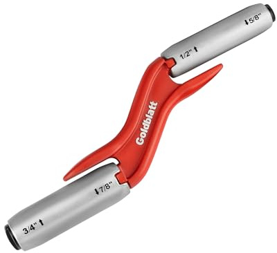 Goldblatt RED Masonry Brick Jointer Tool, 4 Sizes Barrel Jointer, 1/2in, 5/8in, 3/4in, 7/8in Wall Beauty Stitcher, Stainless Steel Masonry Joint raker, 4 in 1 Bricklaying Jointer