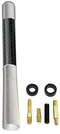 GERUI Autoantenne12 cm Kohlefaser Kurz Funkantenne Universal Kfz Antenne Dachantenne Funksignal Antenne (Silber)