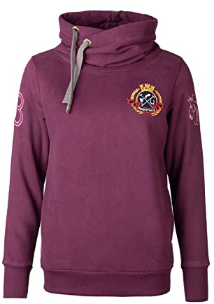 Rydale Ladies Emblem Hoody Women's Cotton Hoody Overhead Cross Neck Embroidered Hooded Jumper 2 Colours (Damson, 12)