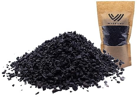WYSKONT Aquarium Kies Schwarz - Aquarium-Sandkies 20 kg – 3-5 mm – Aquarium Kies - Aquarium Deko – Aquarium Bodengrund - Quarzsand - Aquarium Dekoration