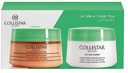 Collistar Body Set für das Spa zu Hause, Lifting-Routine, Anti-Aging-Thalasso-Scrub + Lift HD-Körpercreme, für einen sofortigen und dauerhaften Lifting-Effekt, 300 g + 200 ml
