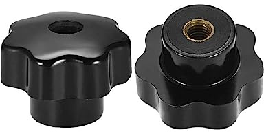 TA-VIGOR 2Pcs Star Knob Grip Handle M8 x 50mm Dia Brass Insert Female Thread Black