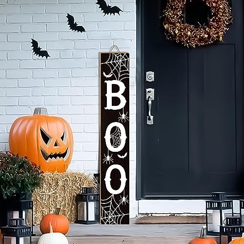 Halloween Porch Sign Boo Sign For Front Porch Scary Wooden Vertical Welcome Sign Yard Standing For Patio Front Door Porch Home Decor
