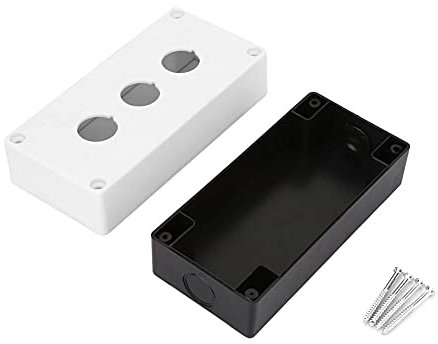 Steuerkasten 22Mm Switch Control Box Drei-Loch-Druckknopf-Schaltersteuerung Schutzkasten Schutzhülle Wasserdichter Schalterkasten Gewicht 169G Gelb Weiß Drucktastenschalter (Weiss)