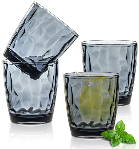 7 Oz Reusable Plastic Tumblers, 4 Pack Plastic Clear Water Tumblers, 200ml Unbreakable Cocktail Glasses, Acrylic Juice Wine Beer Tea Milk Cups, Dishwasher Safe, Stackable Drinking Glasses for Picnic