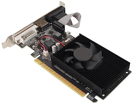 ciciglow GT610 Graphics Card, 1GB DDR3 64 Bit PCI Express 2.0 X 16 Game Graphics Card with Silence Cooling Fan Support DVI VGA HDMI