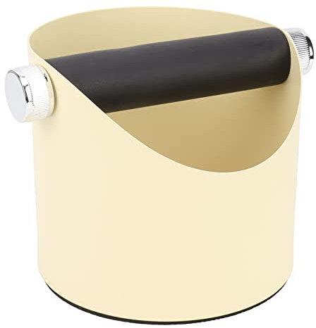 Coffee Knock Box, Espresso Knock Box Macaron Seau à Benne Expresso En Métal Coloré Espresso Grounds Container Poubelle Avec Fond Antidérapant(Jaune)