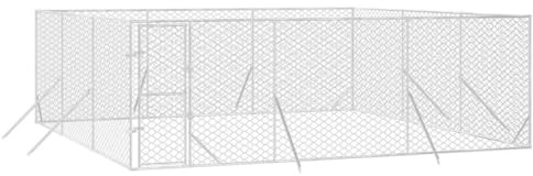vidaXL Outdoor Hundehütte Silber 6x6x2m Stahl verzinkt