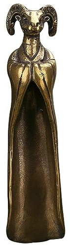 Wudaizhi Newest Tea Scoop Shovel Brass Copper Goat Head Coffee Black Tea Spoon Powder Teaspoon Teaware Tea Ceremony Figurines Miniatures
