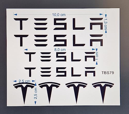 Generisch Stickers Aufkleber für Bremssattel Schwarz Kompatibel mit Tesla Bremsen TBS79