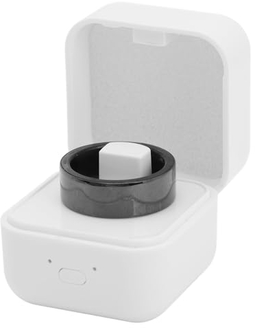 Sxhlseller Smart Ring, Intelligenter Schlafmonitor, Multifunktionaler Sportring für das Gesundheitswesen mit Kabelloser Ladebox, Stilvoll, Schwarz 20