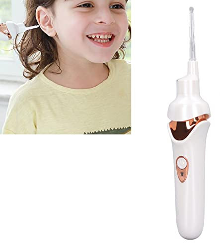 LED-Ohrenschmalzentferner, USB-Aufladung, Elektrischer Ohrenreiniger, Staubsauger mit Weicher Spitze, für und Erwachsene Zur Täglichen Pflege (WHITE)
