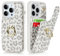 SailorTech für iPhone 12 Pro Max Handyhülle mit Kreditkartenhalter für Frauen, iPhone 12 Pro Max Hülle Ring-Ständer Kartenschlitze Standfunktion Modische Tasche für Männer - Weißer Leopard