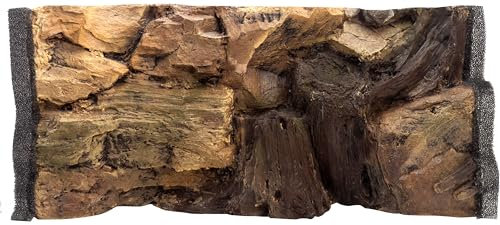 WYSKONT Aquarium Rückwand 3D Kos - Aquarium Hintergrund - Aquarium Zubehoer - Hintergrund - Aquarium Deko - 57x27 cm für Aquarium 60x30 cm - braune Farbe - Aquarium Groß