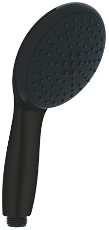 GROHE Vitalio Start 110 QuickFix - Hand Shower for Low Pressure (Round 11 cm Shower Head 2 Sprays: Rain and Jet, Anti-Limescale System, Silicone Ring, Universal Mounting System), Matt Black, 269492434
