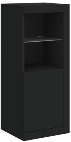 vidaXL Sideboard mit LED-Leuchten Schwarz 41x37x100 cm