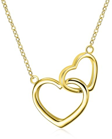VONALA Sterling Silber Mama Tochter Freundin Schwester Anhänger Halskette für Frauen Mädchen (Gold Herz Halskette)