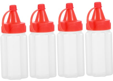 JECOMPRIS 4 pcs convenient outdoor small condiment squeeze bottle lunch box Condiment bottles mini ketchup bottle mini ketchup squeeze bottle salad dressing dispenser sauce bottle