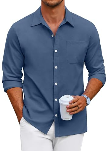 COOFANDY Hemd Herren Langarm Oxford Shirt Freizeithemd | Hemden Männer Business Casual Langarmhemd Button Down Shirt Baumwolle Herrenhemd Elegant Regular Fit