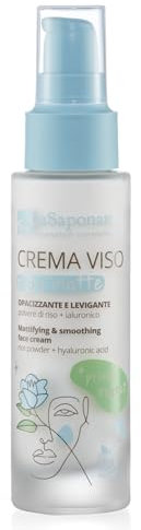 La Saponaria Stay Matte Gesichtscreme, Hyaluronsäure, Primer, Anti-Glanz/Matt, Vergrößerte Poren, Anti-Aging, Vitamin E, Natürlich, Vegan, Tierversuchsfrei, Nachhaltige Verpackung, Bio, 50 ml