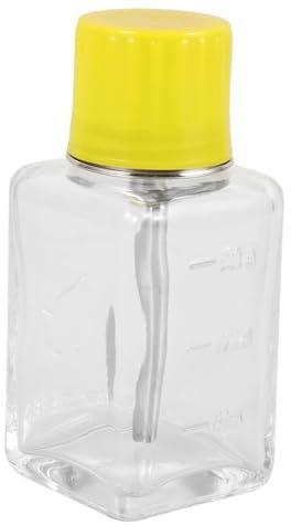 PLAFOPE Empty Nail Polish Remover Refillable Glass Bottle for Rubbing Alcohol Nail Gel Remover Press Type Manicure Supplies