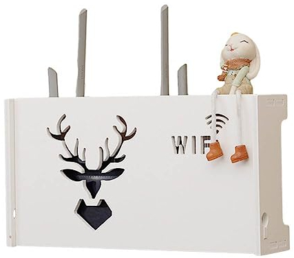 WiFi-Router-Box, Aufbewahrungsbox für WLAN-Router, an der Wand montierte Router-Box, Bürodekor-Konsole, WiFi-Box, TV-Unterseite, Plug-In-Abschirmbox, kabellose Aufbewahrungsboxen,