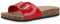 Giralin Damen Sandalen Pantoletten Lack Schuhe Korkoptik Sommer Hausschuhe Schlappen Metallic Strandschuhe Pool Slides 180317 Rot Lack 37