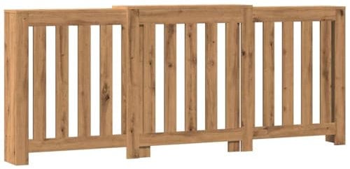 vidaXL Heizkörperverkleidung, Heizungsverkleidung Modernes Latten-Design, Heizkörperabdeckung für Wohnzimmer, Heizungsabdeckung, Artisan-Eiche 205x21,5x83,5cm Holzwerkstoff